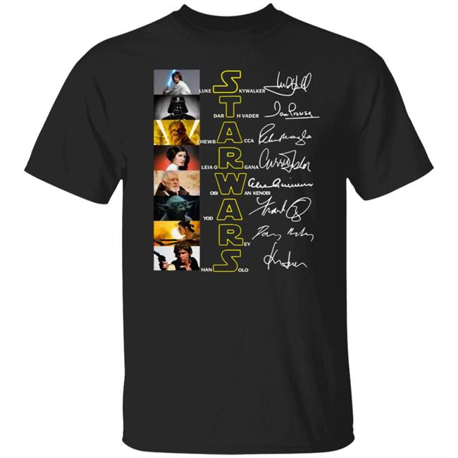 Star Wars characters Luke Skywalker Darth Vader Signatures Shirt