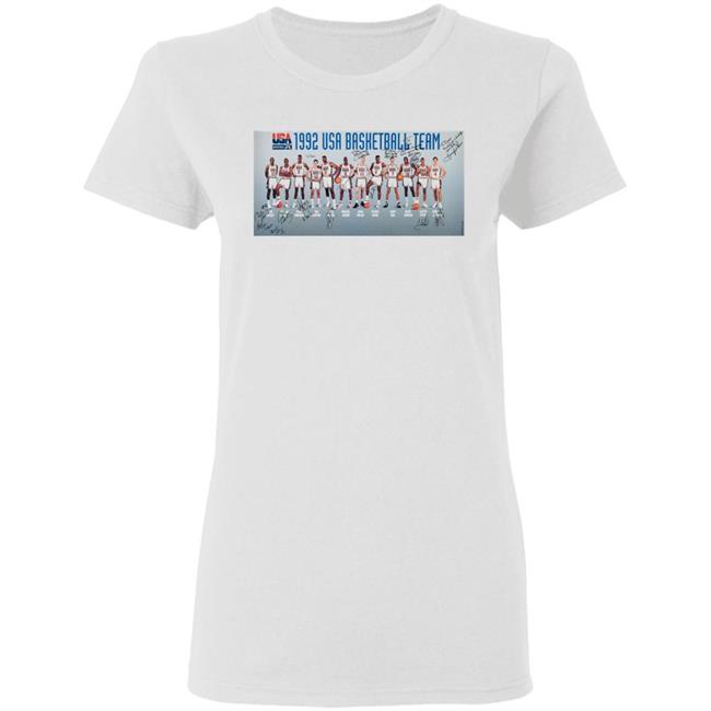 Dream Team T Shirt 1992 Dream Team Signed White Shirts Dream Team T Shirt 1992 Dream Team Signed White Shirts