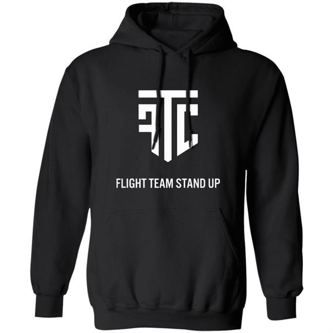 Fligh Treacts Official FTC Logo Hoodie Official FTC Logo Fligh Treacts Black Hooded Sweatshirt