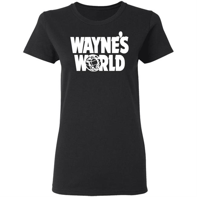 Waynes World Wayne Stock Retro Movie Big Logo Black Shirt Waynes World Wayne Stock Retro Movie Big Logo Black Shirt