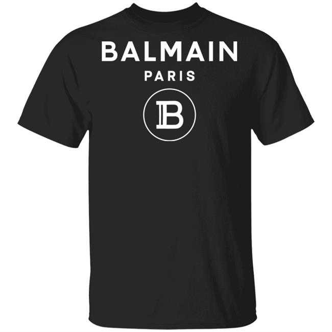 Balmain Paris Logo Shirt Black cotton T-shirt with white Balmain Paris logo Balmain Paris Logo Shirt Black cotton T-shirt with white Balmain Paris logo