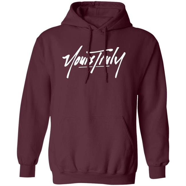 Yours Truly Clothing Yours Truly Logo Hoodie Yours Truly Logo Yours Truly Clothing Maroon Hooded Sweatshirt