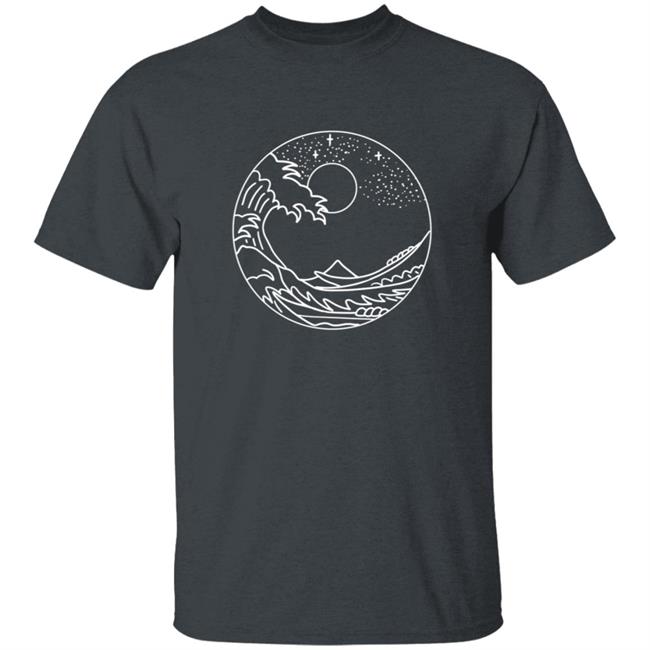 The Great Wave Off Kanagawa Minimal Line Art Nature Gift T Shirt The Great Wave Off Kanagawa Minimal Line Art Nature Gift T Shirt