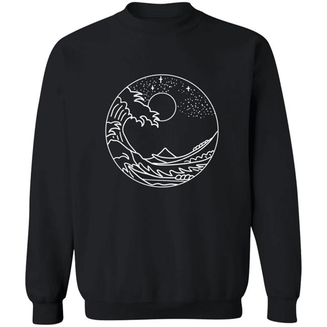 The Great Wave Off Kanagawa Minimal Line Art Nature Gift T Shirt The Great Wave Off Kanagawa Minimal Line Art Nature Gift T Shirt