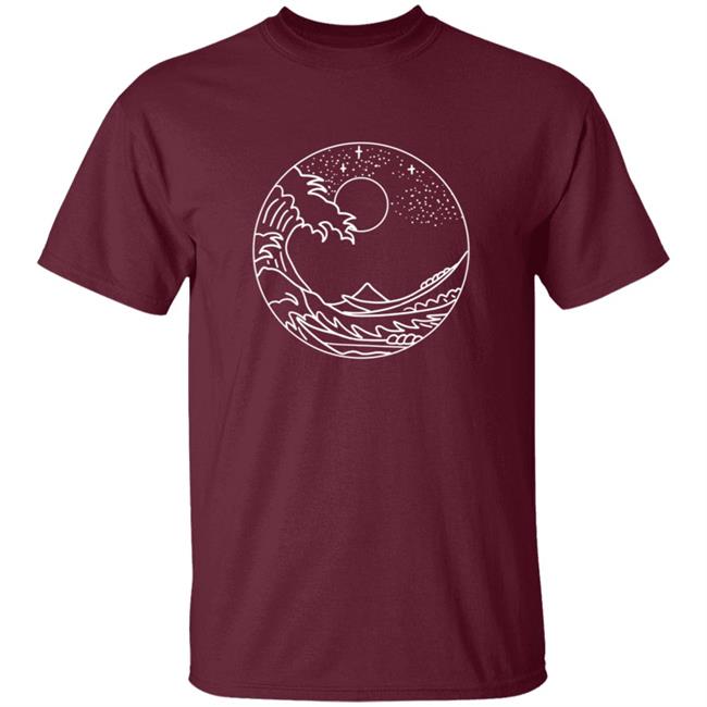 The Great Wave Off Kanagawa Minimal Line Art Nature Gift T Shirt The Great Wave Off Kanagawa Minimal Line Art Nature Gift T Shirt