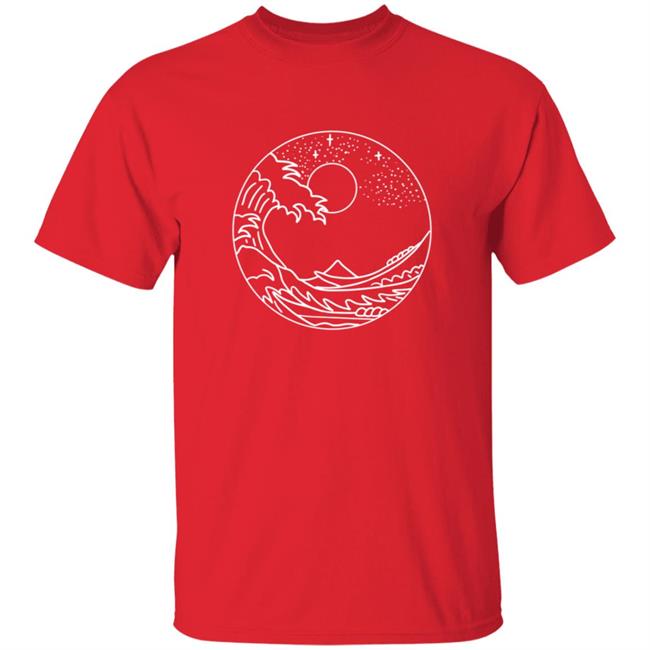 The Great Wave Off Kanagawa Minimal Line Art Nature Gift T Shirt The Great Wave Off Kanagawa Minimal Line Art Nature Gift T Shirt