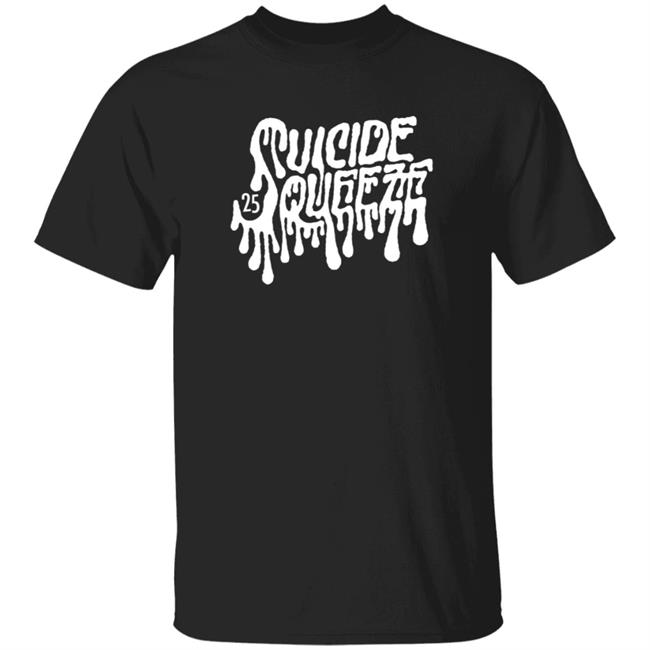 Suicide Squeeze Merch Suicide Squeeze 25Th Anniversary Drip Logo T Shirt