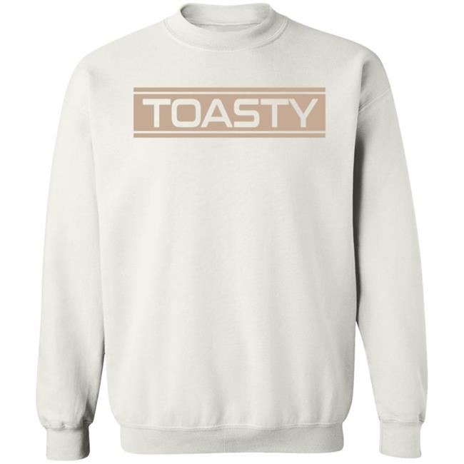The Morning Toast Merch Toasty White Crewneck Sweatshirt